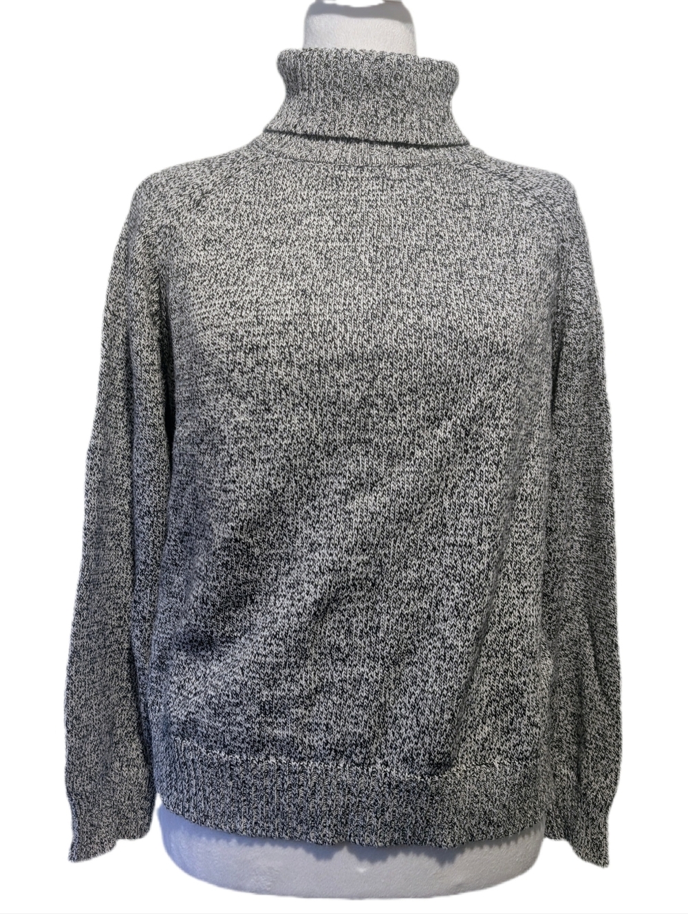 Karen Scott Petites -M-  Raglan Longsleeved 100% Cotton Turtleneck Sweater